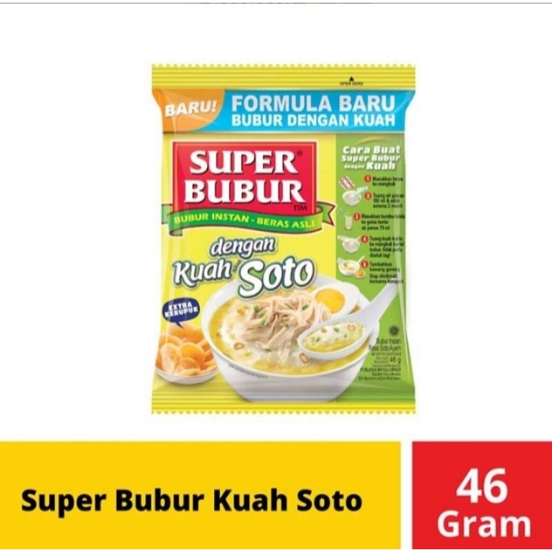 

Super Bubur Instan Rasa Kuah Soto isi 46 gram