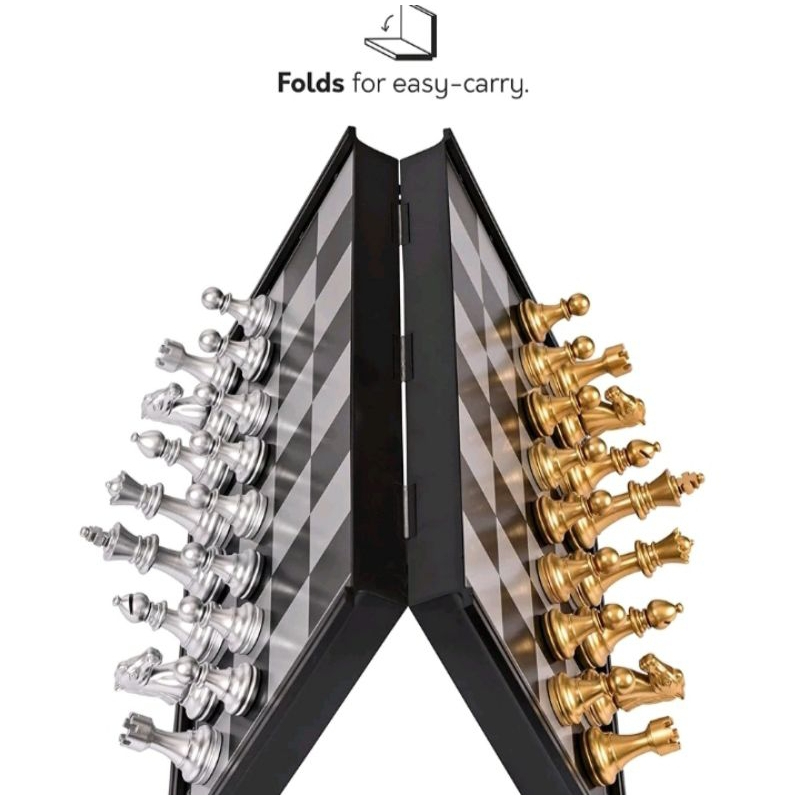 Papan catur lipat magnetik chess board game/battle game/catur lipat/catur magnet