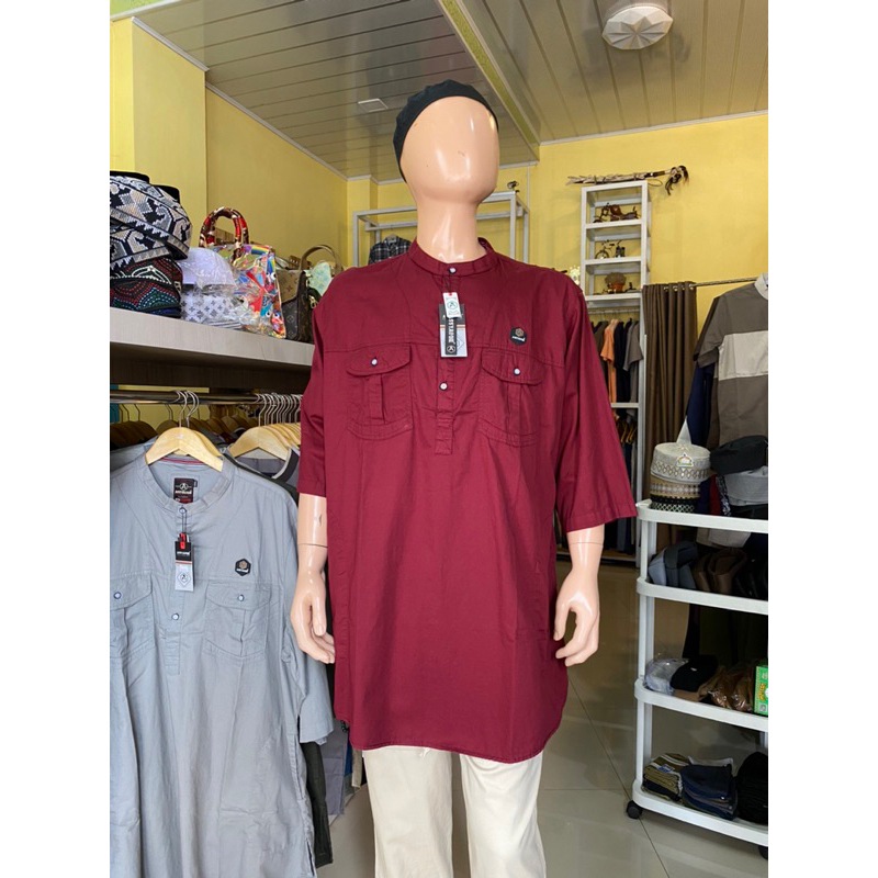 KOKO KURTA outdoor dewasa Assyauqie lengan 3/4 bahan twil / BAJU MUSLIM PRIA