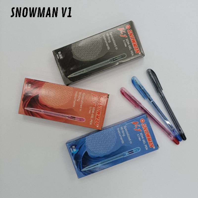 

Pulpen/Bolpen/Ballpoint/Ballpen Snowman v1 (Hitam,Biru,Merah) 0,7mm