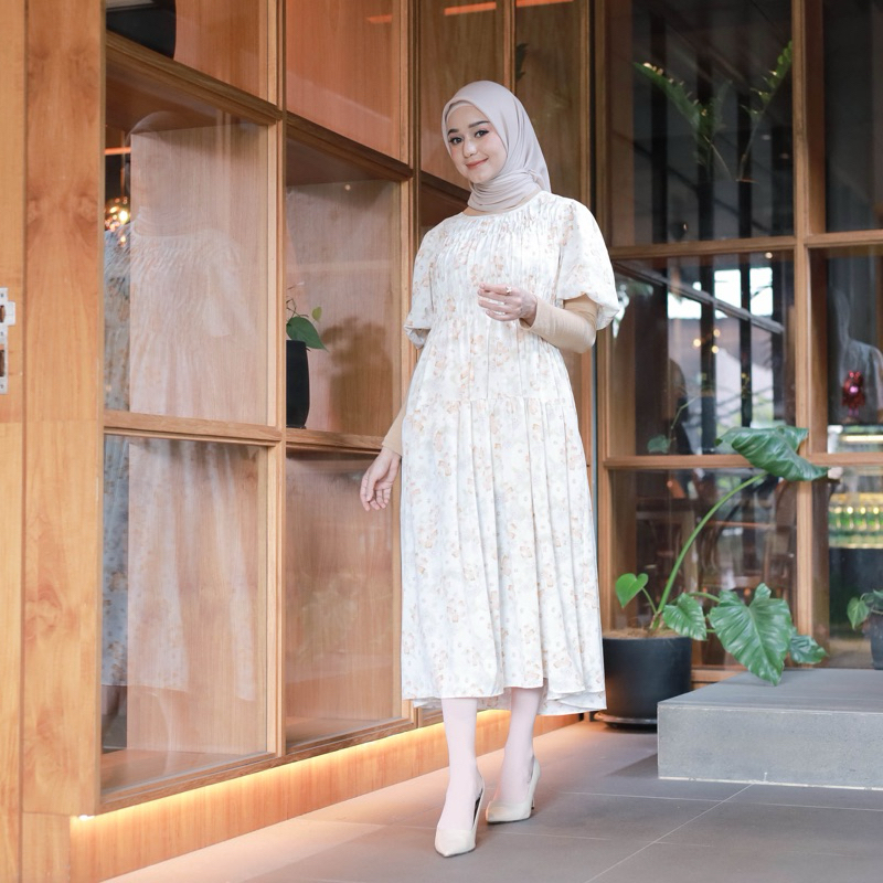 Azalea Dress Korean style summer style floral dress white