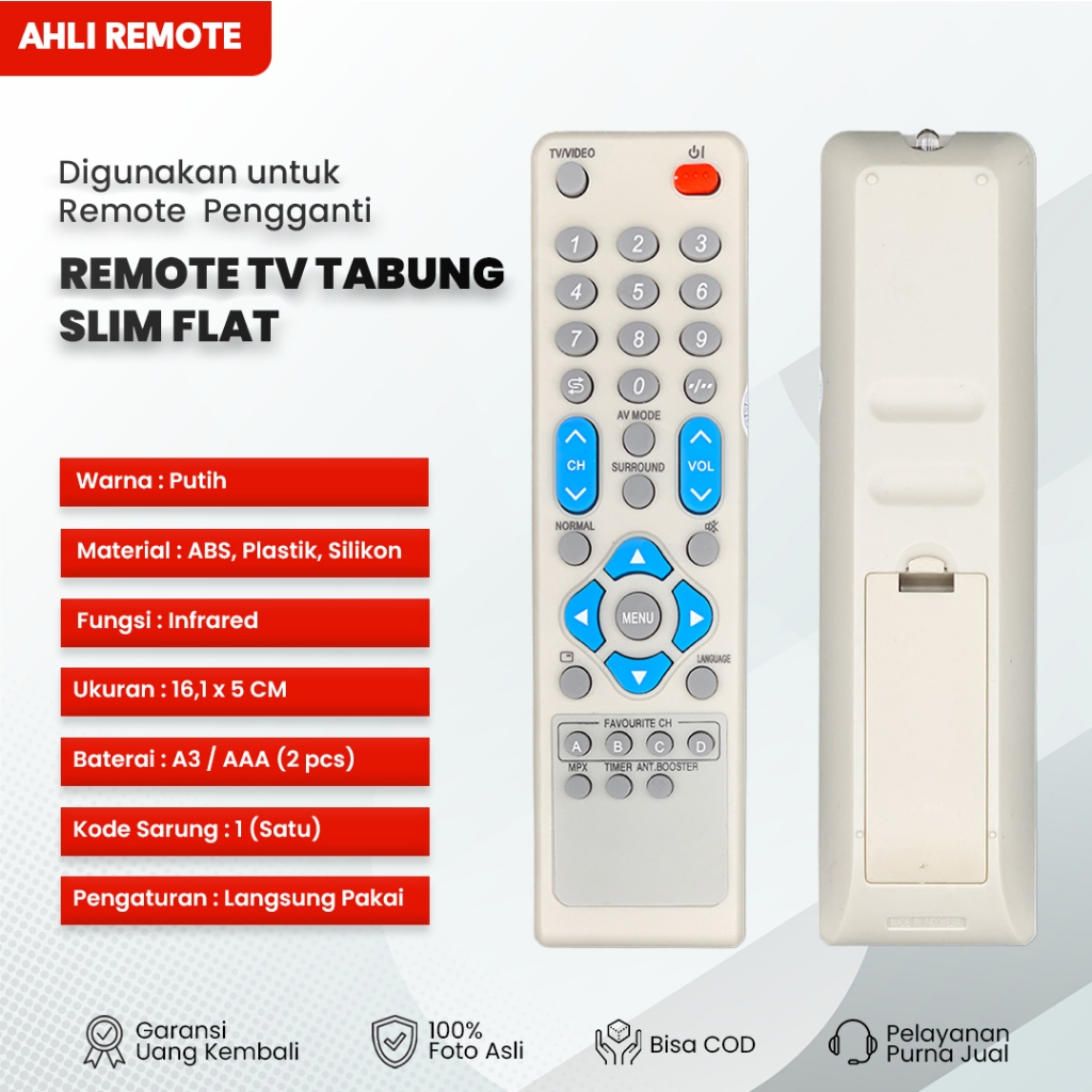Remot TV Sharp Alexander Tabung GA872SB / Remote TV Tabung Sharp