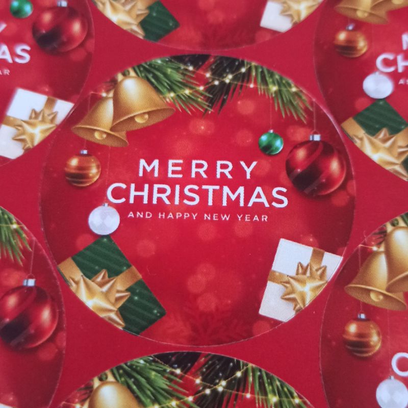 

Stiker Merry Christmas Ukuran 4,5cm