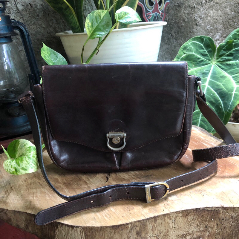 Braun buffel sling bag tas mewah vintage authentic original tas branded shoulder bag handbag tas kan