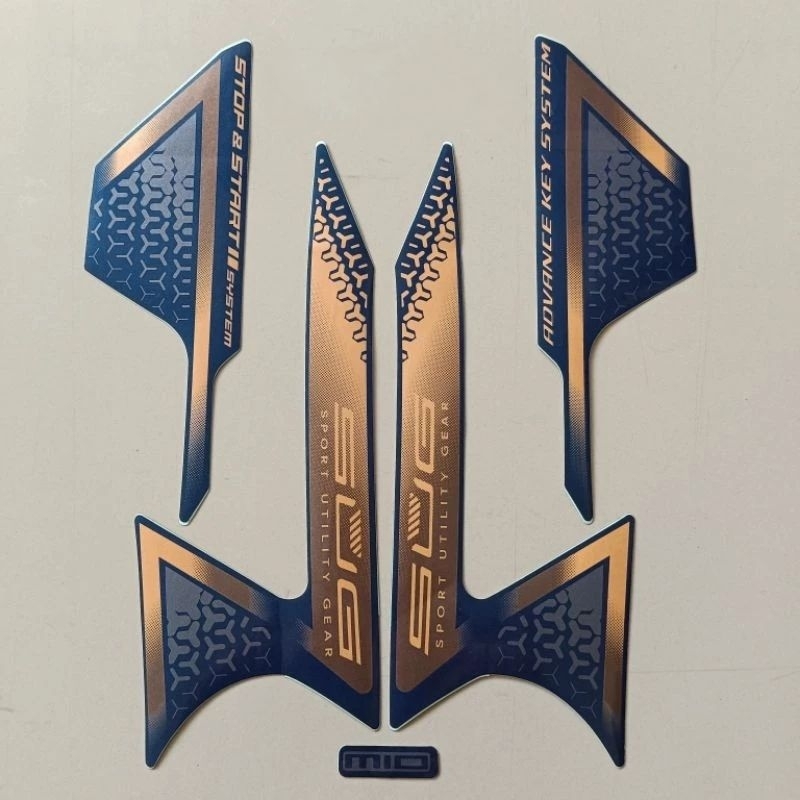 Striping sticker lis body yamaha mio gear s 125 2023 2024 biru doff