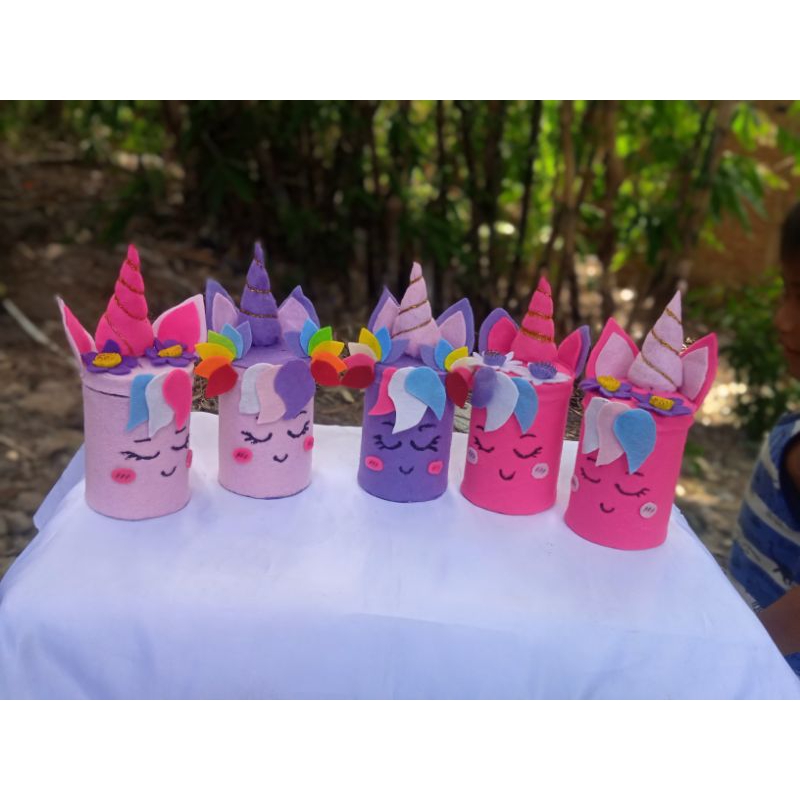celengan unicorn/celengan flanel kaleng rokok awet dan kokoh /celengan imut dan menggemaskan /celeng