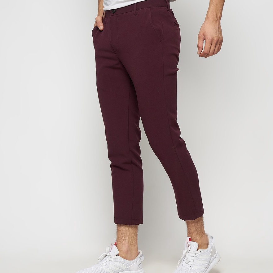 Terlaku Ankle Pants Maroon  Ankle Pants Pria Slimfit  Celana Formal  Celana