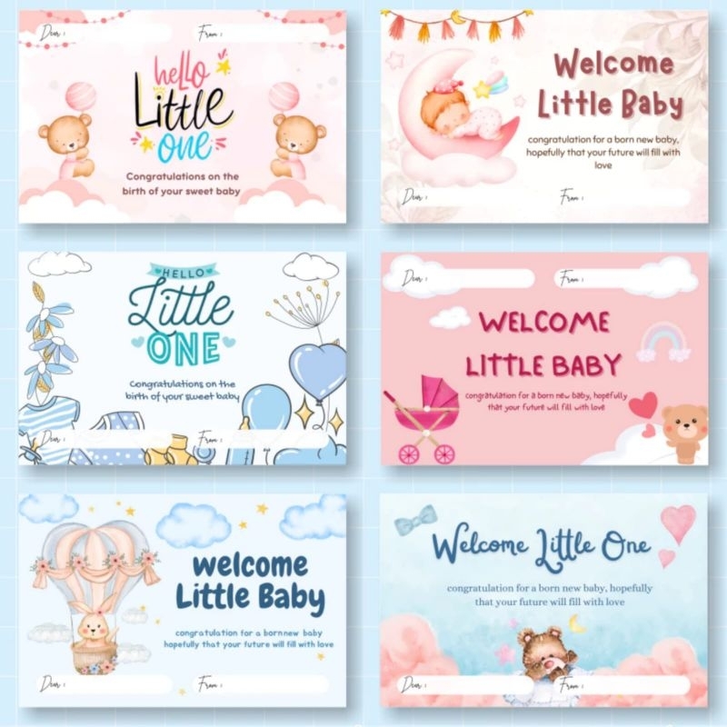 Kartu Ucapan Kelahiran Untuk Kado | Kartu Ucapan Putih Polos + Bergambar