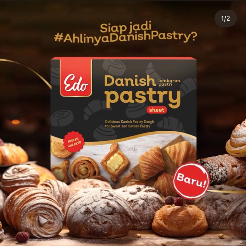 

EDO DANISH PASTRY 750gram / EDO PUFF PASTRY / GOLD DANISH PASTRY