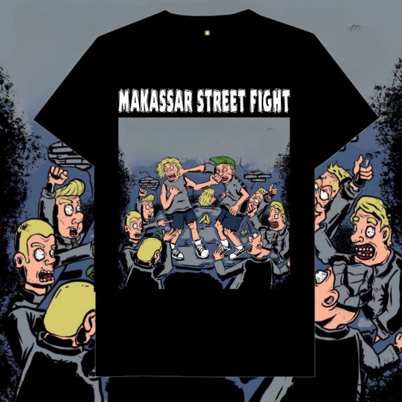 makassarstreetfight T-SHIRT FIGHT CLUB white streaks