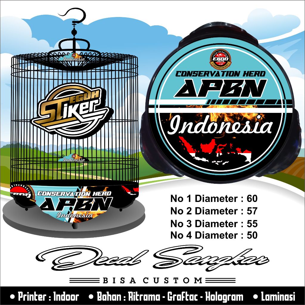 Stiker Sangkar Murai ebod Jaya APBN Concervation Hero Toska