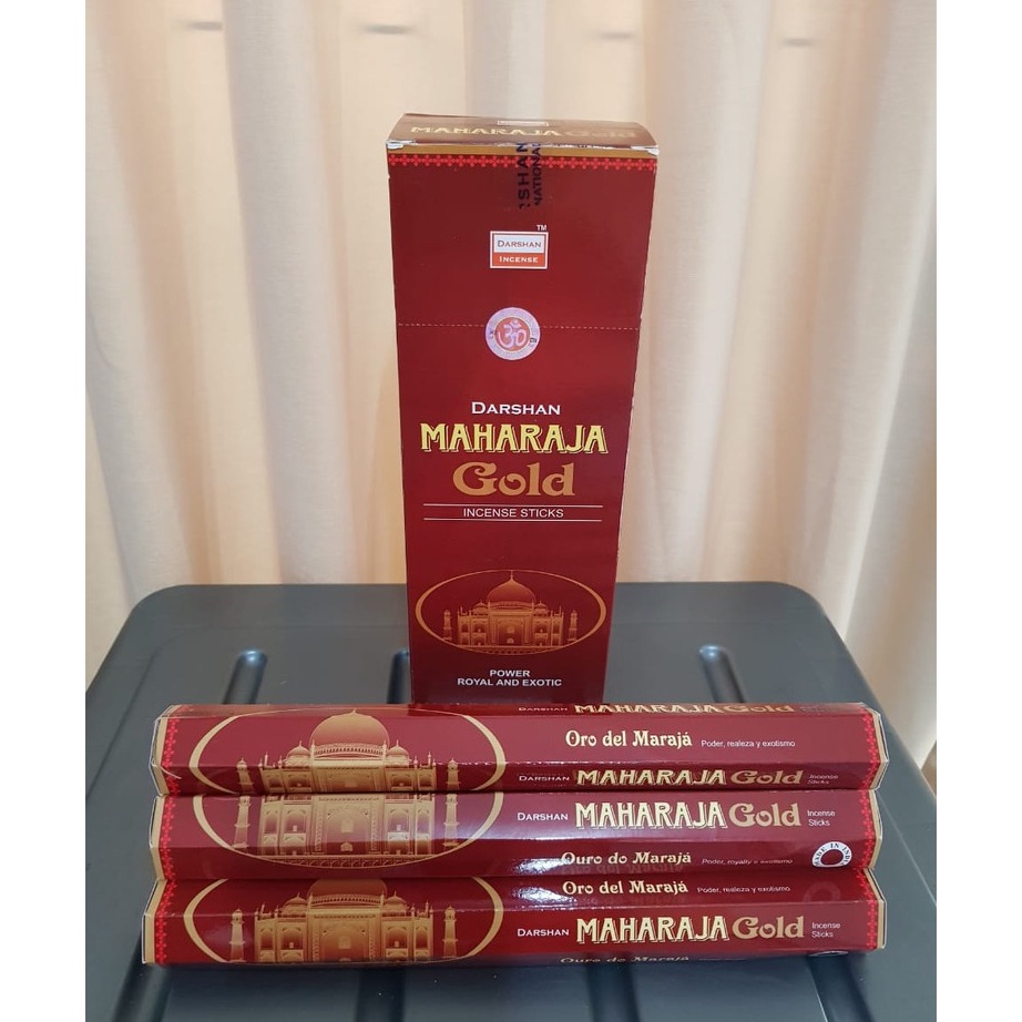 Dapatkan Diskon Besar di Setiap Pembelian PER SLOP Dupa Hio Maharaja Gold Hexa Kecil Handmade By Darshan India Isi 6 Pack
