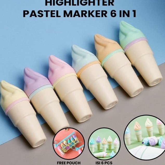 

Highlighter Warna Pastel Stabilo Fancy isi 6 Warna Mini Highlighter Lucu