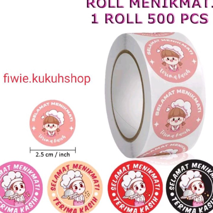 

TIPE YP554 1Roll 5pcs Sticker Selamat Menikmati Sticker label Sticker kue murah Stocker thank you murah