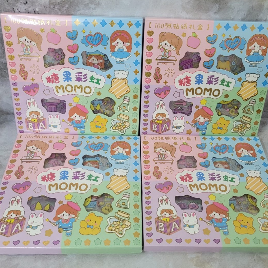 

Best Sticker MOMO Rainbow Mix Warna Original Stiker MOMO Kartun Waterproof Original Isi 1pcs