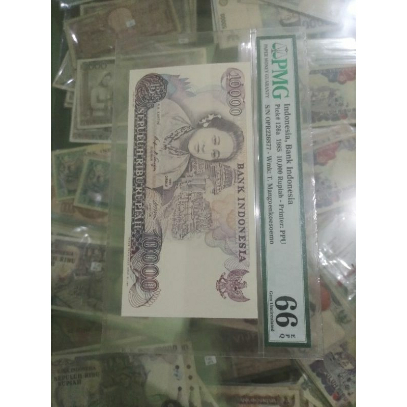 uang kuno 10000 kartini pmg asli