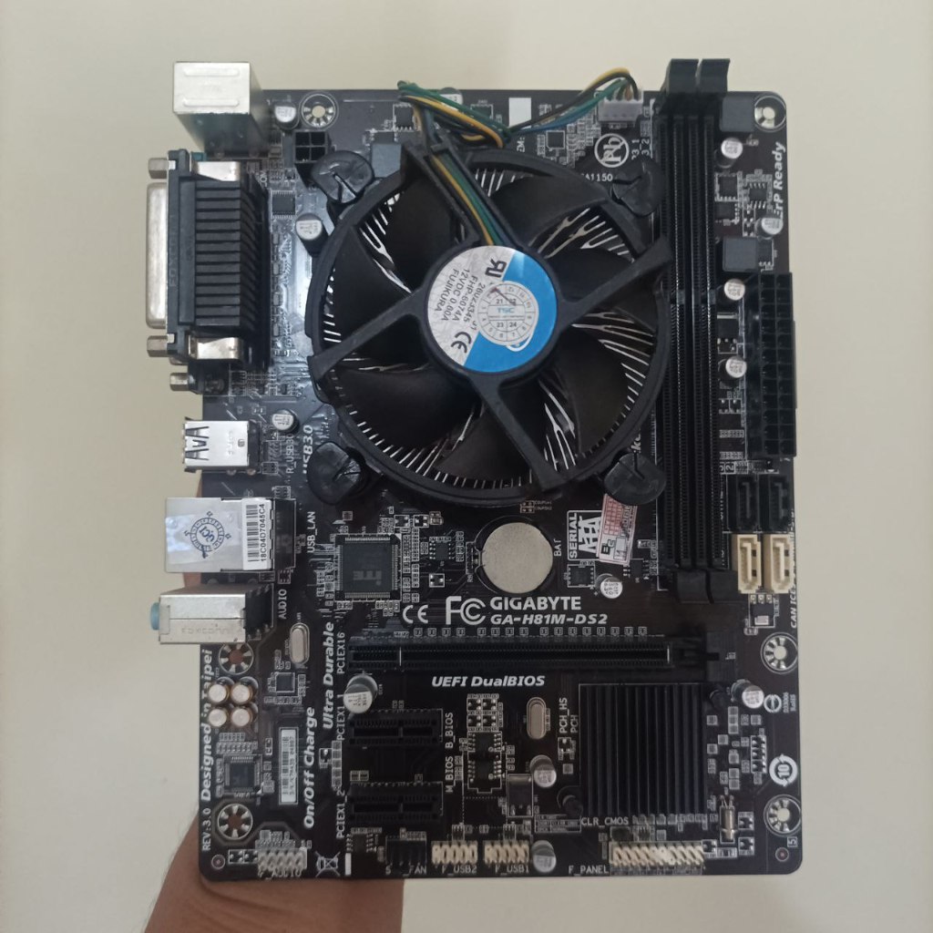 Mobo Asus Gigabyte H81 core i3 i5 i7 gen 4 fan