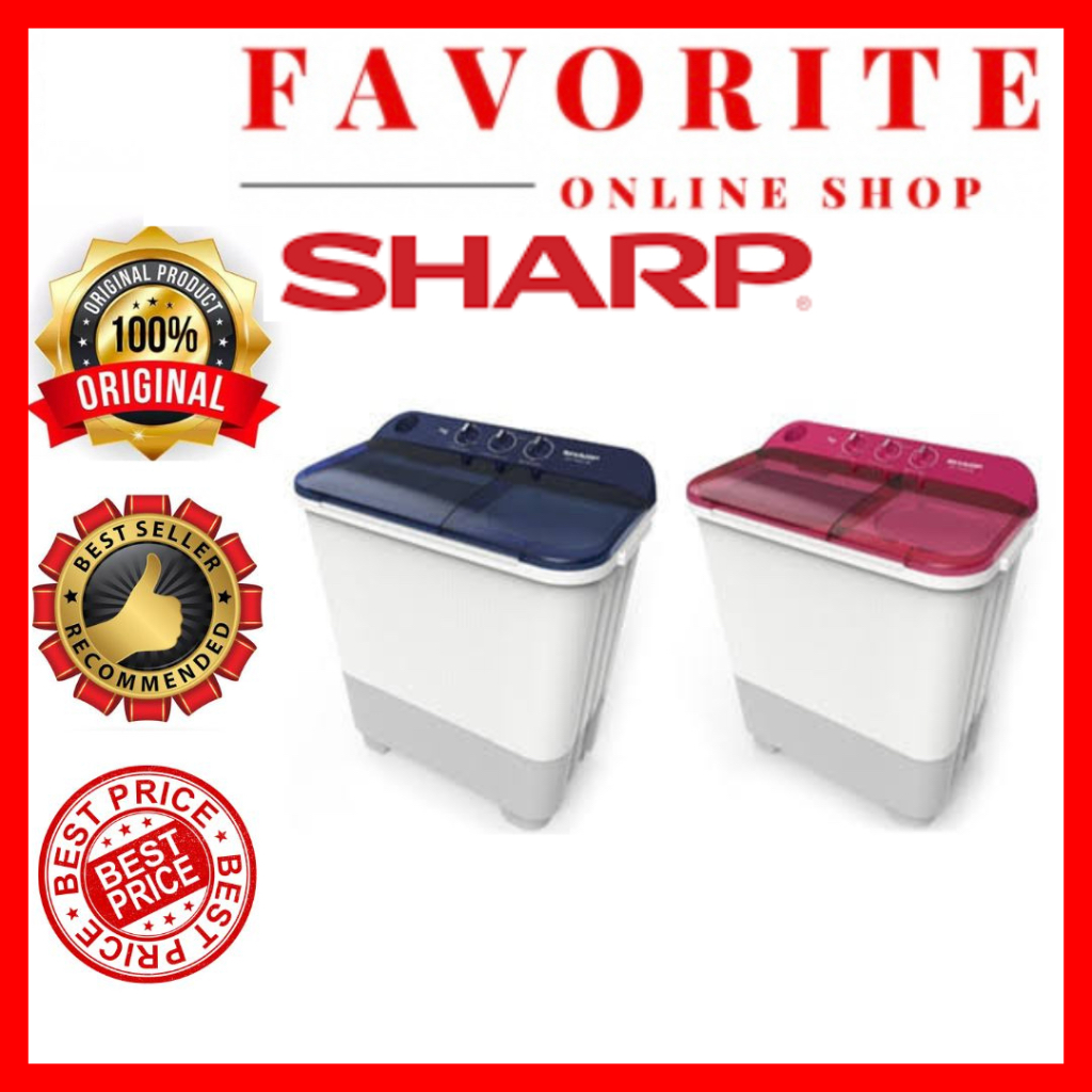 MESIN CUCI SHARP 75NT MESIN CUCI SHARP 2 TABUNG EST 75 NT