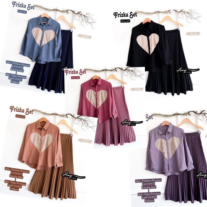 100% ORI Friska daily set wanita by A.N.Y / ANY | Ld 120 Pjr 95