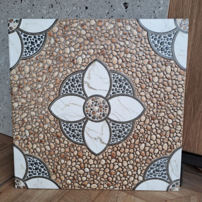Produk Terkini keramik lantai teras  lantai garasi  batu alam  batu sikat mulia 4x4 CORALITO BEIGE ZP6