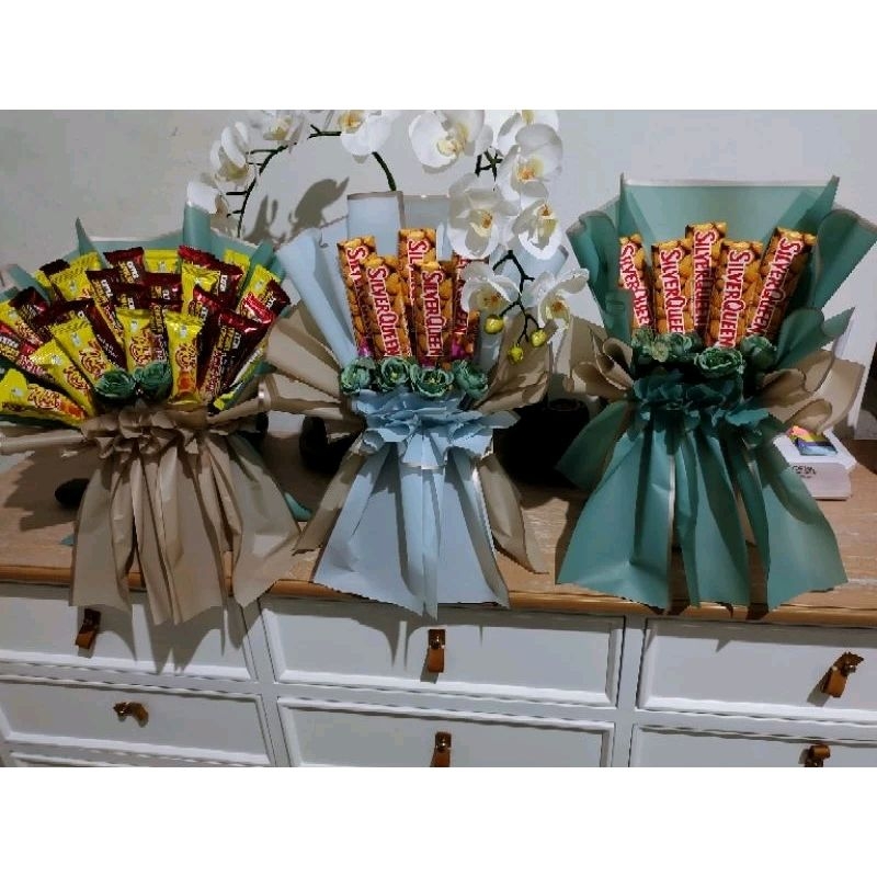 

buket coklat dan snack