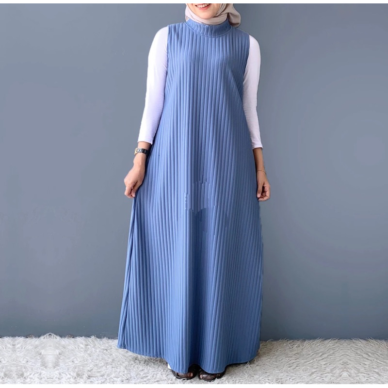 ZETA INNER OUTER LONG DRESS KNIT / INNER GAMIS TANPA LENGAN / DALAMAN GAMIS
