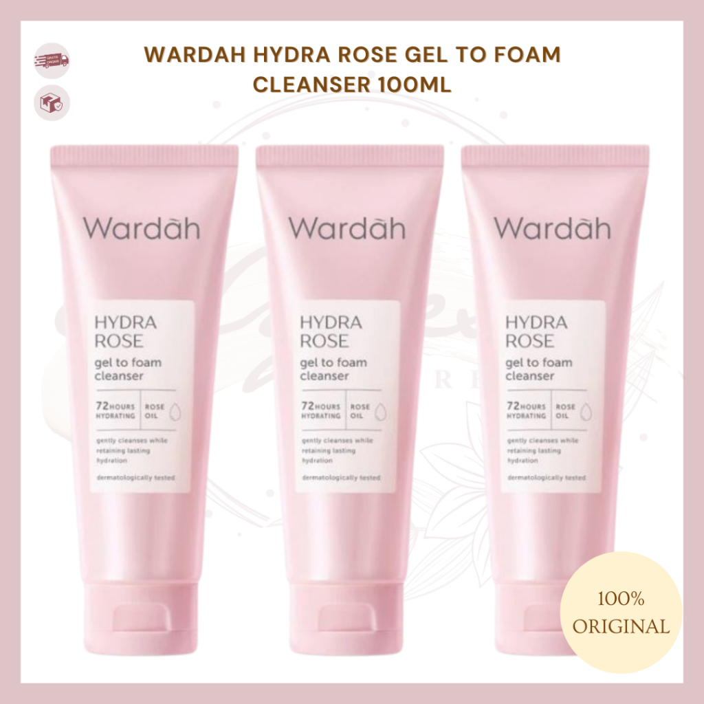 Wardah Hydra Rose Gel to Foam Cleanser 100ML Wardah Facial Wash Hydra Rose