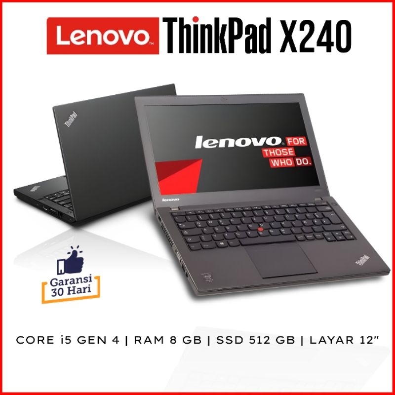 Laptop Lenovo Thinkpad X240 Core i5 Gen 4 RAM 8 GB SSD