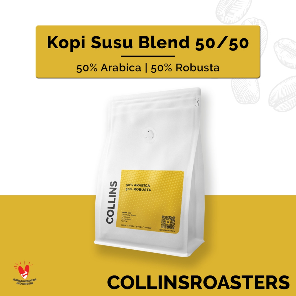 

Kopi Espresso Beans 50 50 House Blend 200 gr Roast Bean Biji Bubuk Kopi Susu