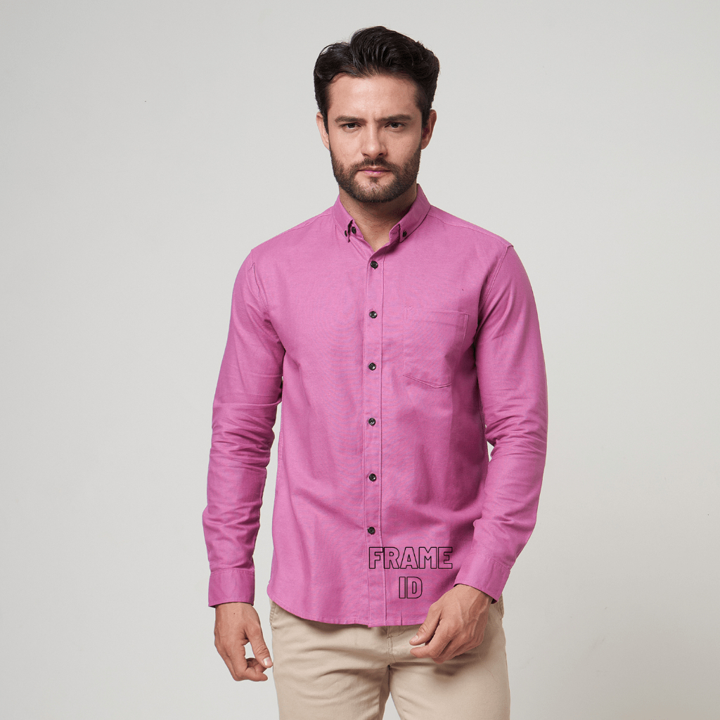 KEMEJA POLOS PRIA LENGAN PANJANG WARNA DUSTY PURPLE