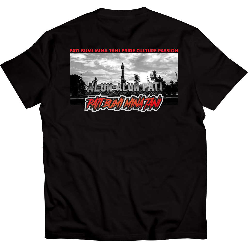 Kaos oleh oleh Khas Ikon Kota Pati T-shirt Pati Bumi Mina Tani Bahan Katun