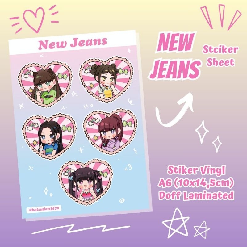 

Stiker Kpop New Jeans Fanmerch Kiss Cut Sticker