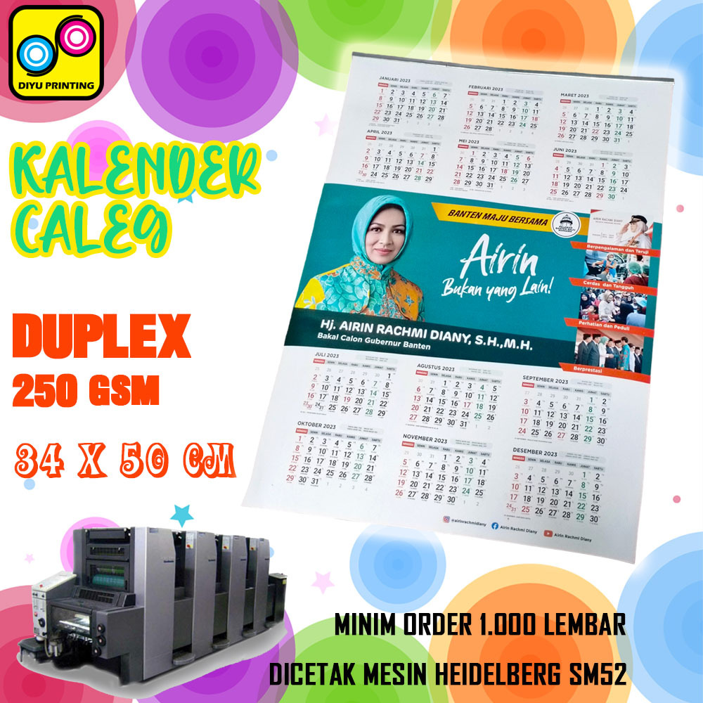 

Kalender Caleg 12 Bulanan Duplex 250gsm Tanpa Finishing
