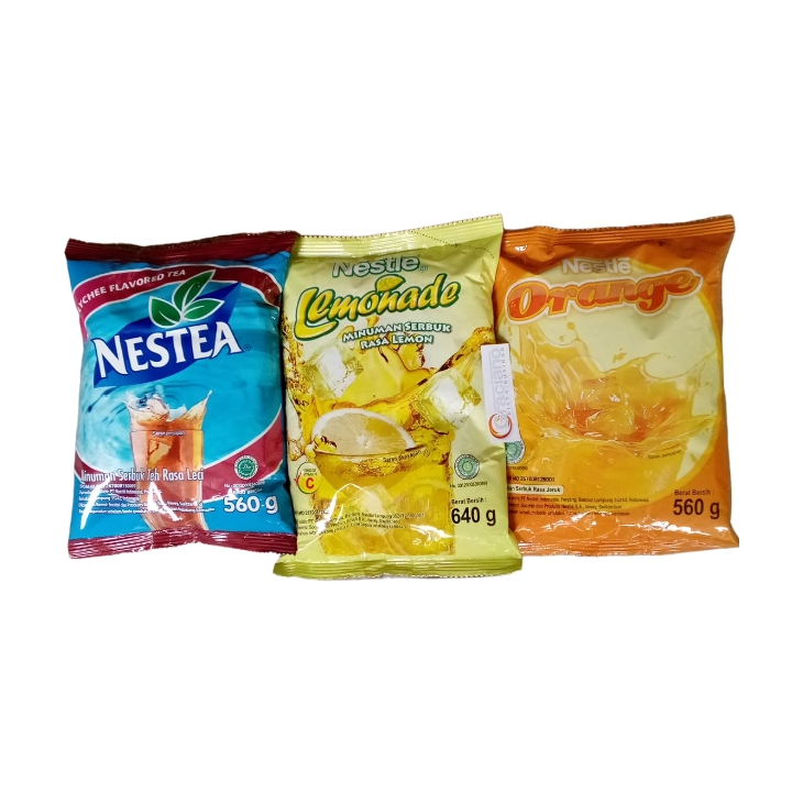 

Paket Nestea Lychee Tea 560gr + Nestle Lemonade 640gr + Orange 560gr teh leci