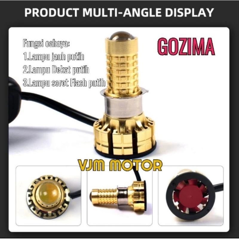 LAMPU UTAMA PROJIE MINI PROJEKTOR KIPAS GOZIMA UNIVERSAL MOTOR H6 H4 MOBIL MOTOR TERANG PUTIH 3 IN 1