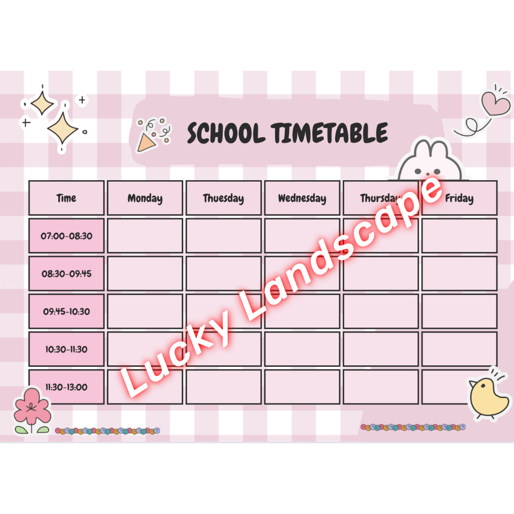 

School timetable / Jadwal sekolah digital / weekly planner digital