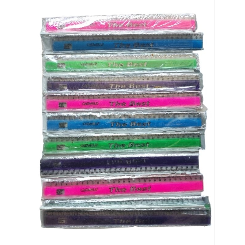 

(12 pcs) Penggaris plastik 30cm 1 renceng/1 lusin