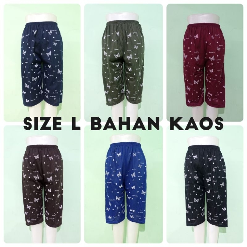 Celana Kolor 7/8 Santai Tidur Wanita Dewasa Bahan Kaos