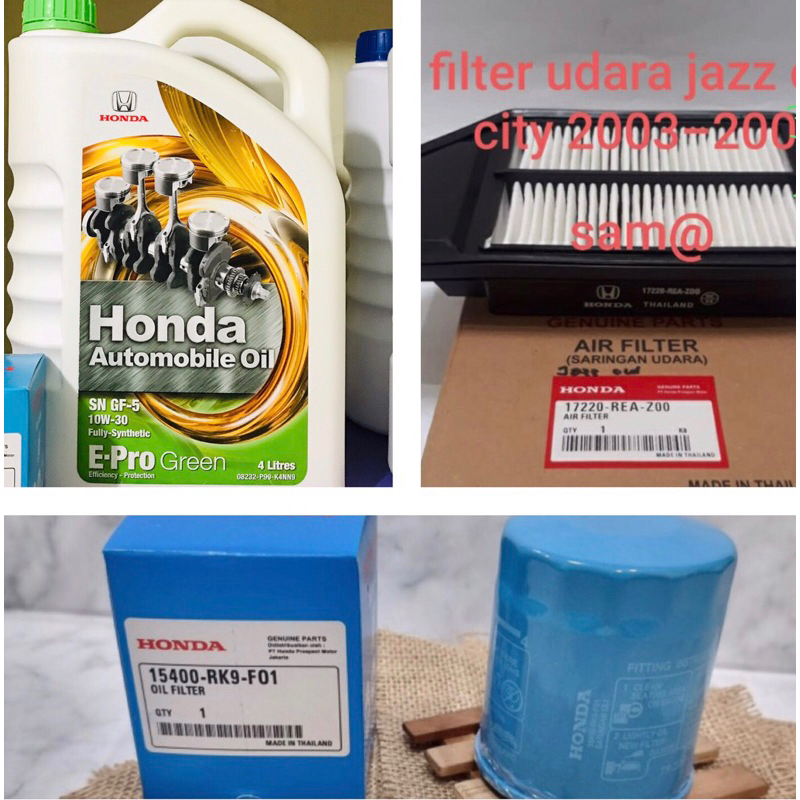 paket filter udara oli honda jazz gd3 city idsi vtec (epro green 10w 4Liter)
