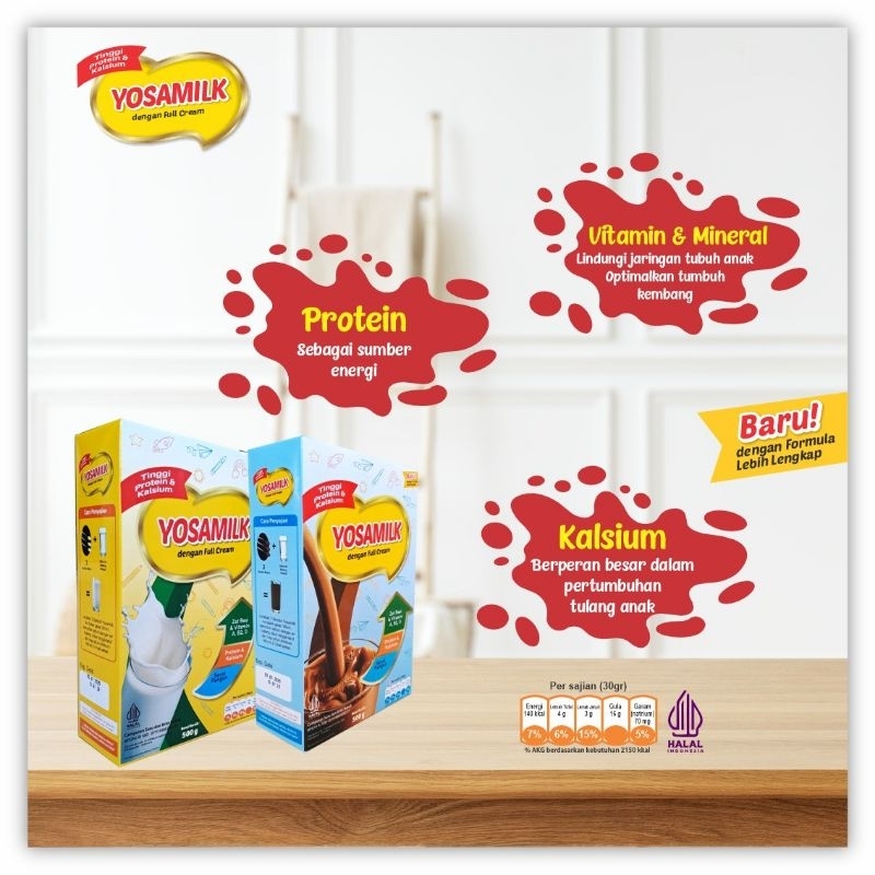 

Yosamilk BPOM rasa coklat vanilla susu premium penggemuk badan 500 gram ampuh
