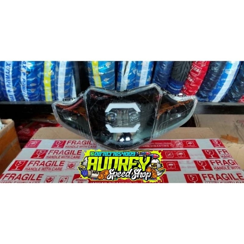 Reflektor lampu depan REVO ABSOLUTE Headlamp custom REVO FIT KARBU plus Daymaker