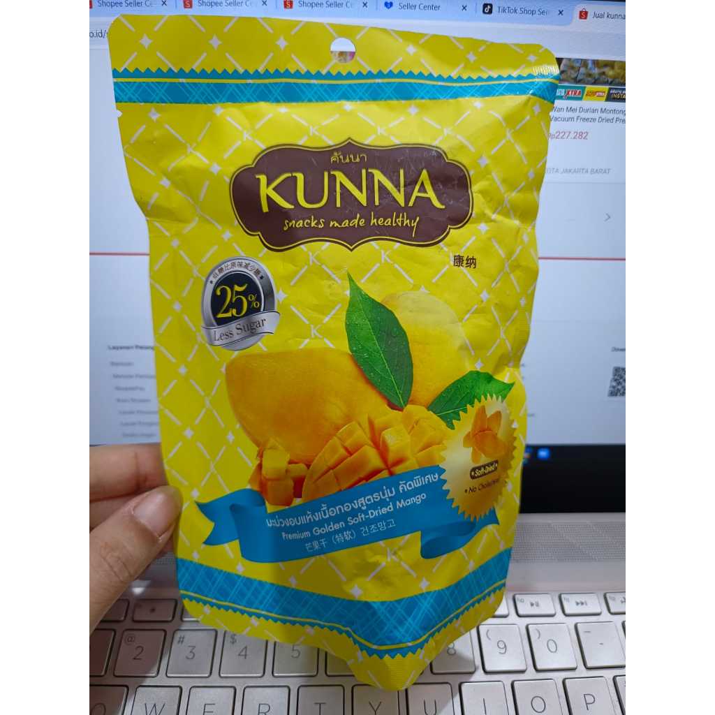 

READY STOCK KUNNA HALAL PREMIUM GOLDEN SOFT DRIED MANGO LESS SUGAR 25% MANGGA KERING NO CHOLESTEROL