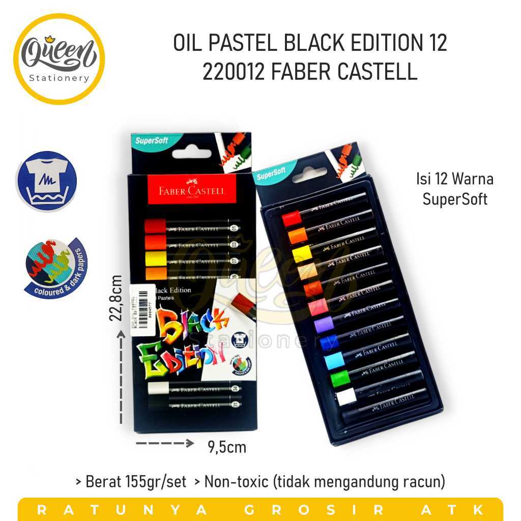 

1 SET OIL PASTEL BLACK EDITION 12 220012 FABER CASTELL KRAYON CRAYON
