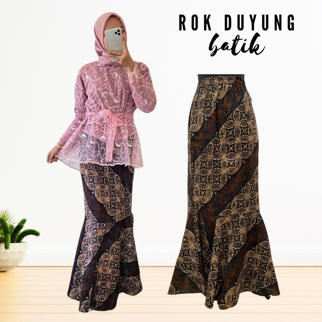 ROK PANJANG MOTIF BATIK MODEL DUYUNG, BAWAHAN KEBAYAK