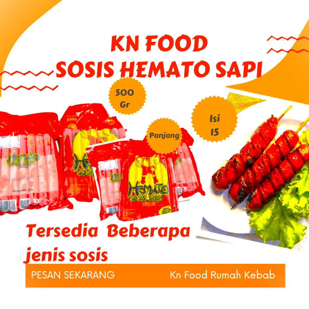 

Sosis Sapi Hemato long ( 500 gr) Isi 15 pcs /Sosis Sapi Hemato / Sosis Sapi