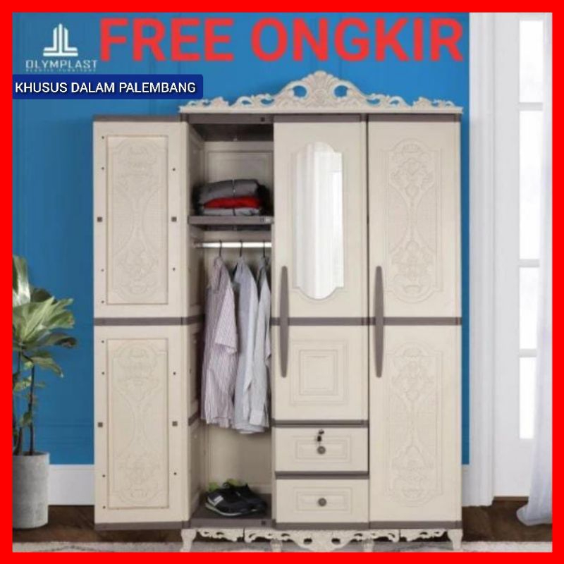 KHUSUS PALEMBANG LEMARI PAKAIAN LEMARI BAJU PLASTIK 2 PINTU 3 PINTU OLIMPLAST OLYMPLAST ADA KACA