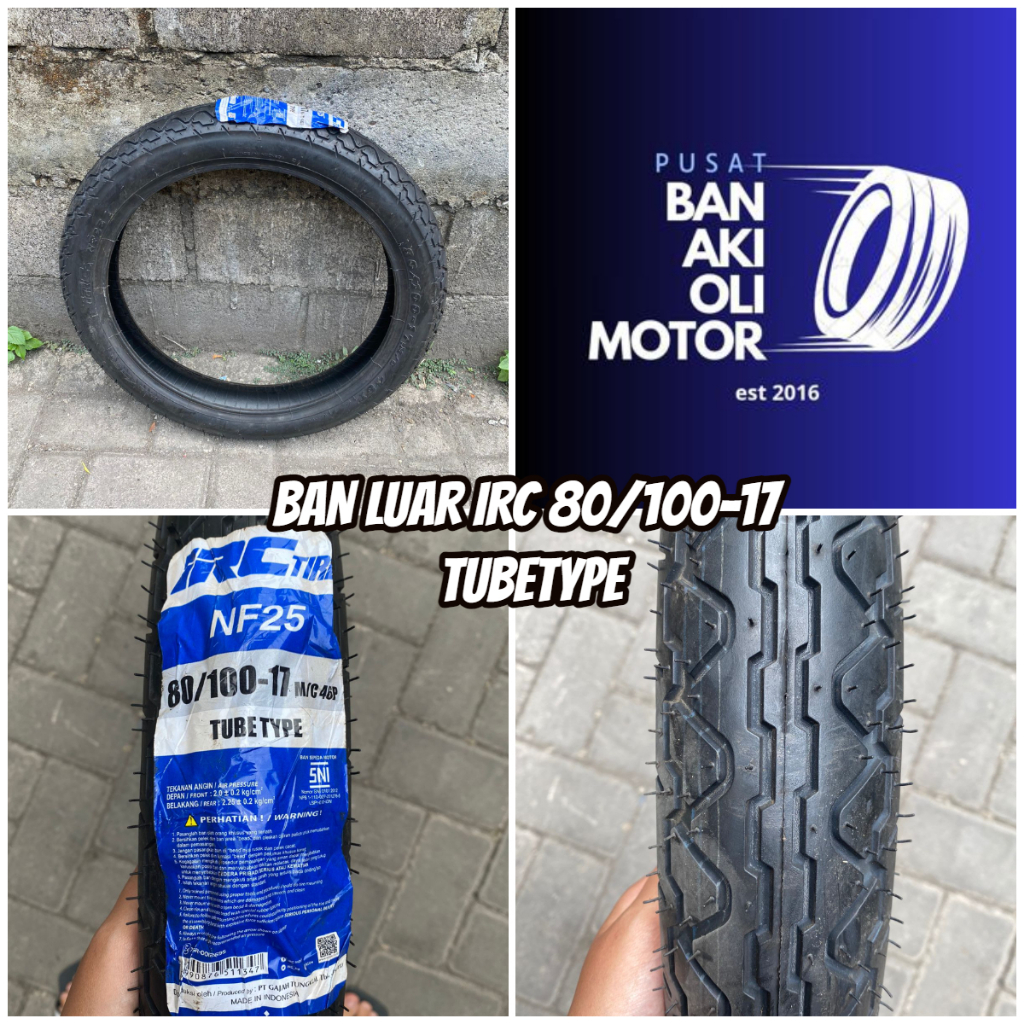 BAN LUAR IRC 80/100-17 NON TUBLESS || IRC TIRE BAN LUAR VERZA/MEGAPRO IRC 80/100-17 TUBETYPE