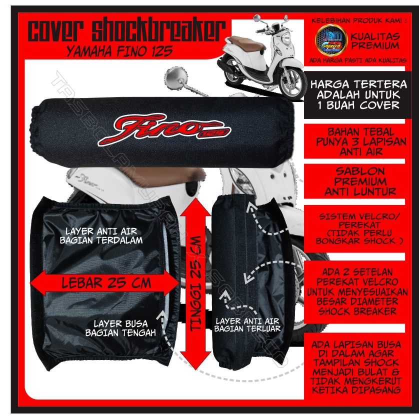 [NEW] SARUNG PELINDUNG PENUTUP COVER SOKBREKER SHOCK BREAKER BELAKANG MOTOR YAMAHA FINO 125  ANTI AI