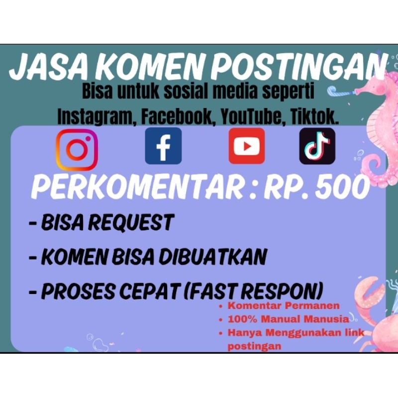 Jasa Komen Instagram Komen Facebook Komen YouTube Komen Tiktok