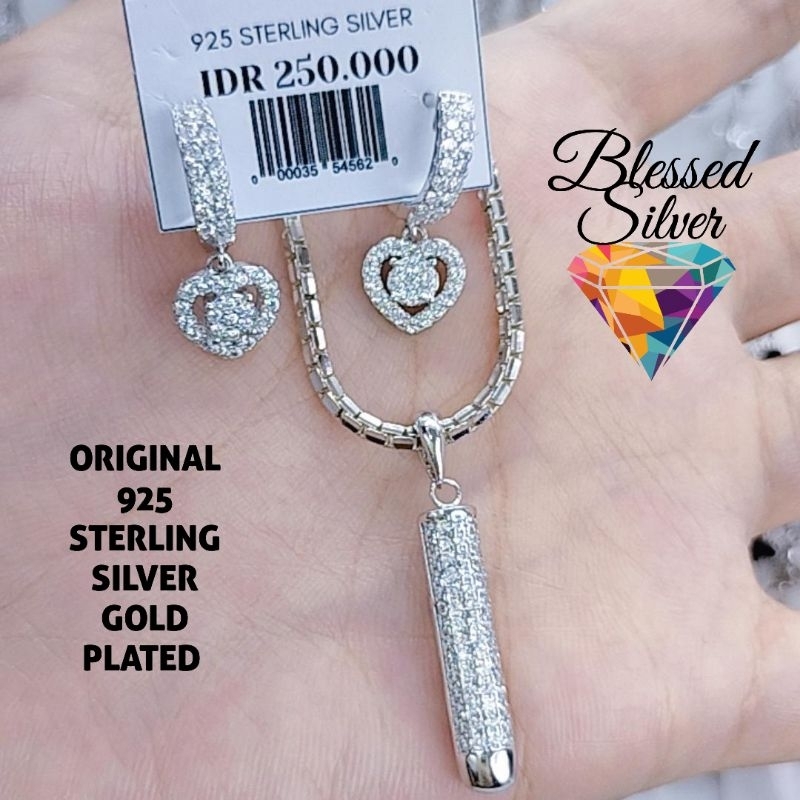 KALUNG PERAK ASLI 925  LAPIS EMAS MODEL ITALI SANTA + LIONTIN BAMBU REQUEST AMIH